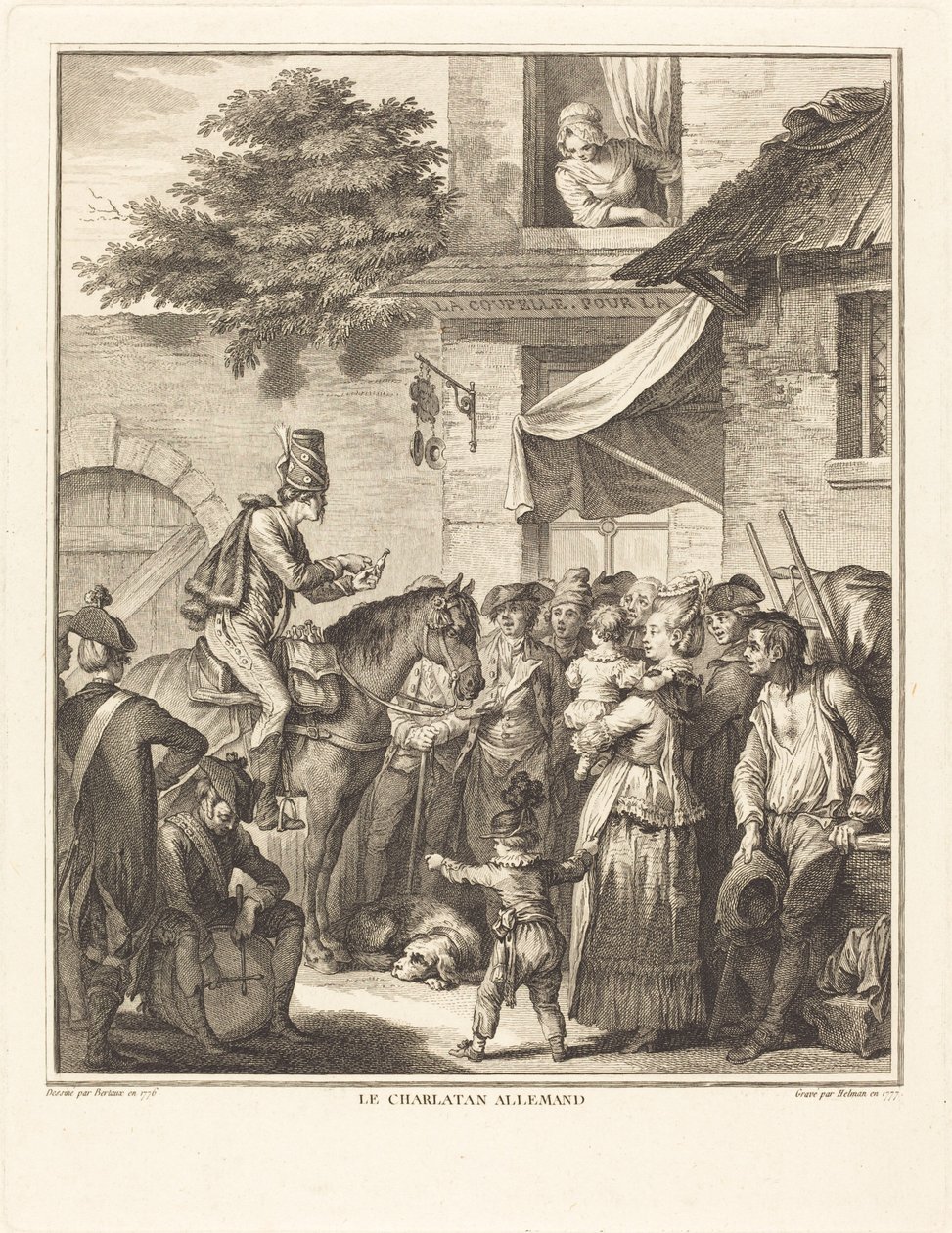 Den tyske Kvaksalver af Isidore Stanislas Helman after Jean Duplessi Bertaux