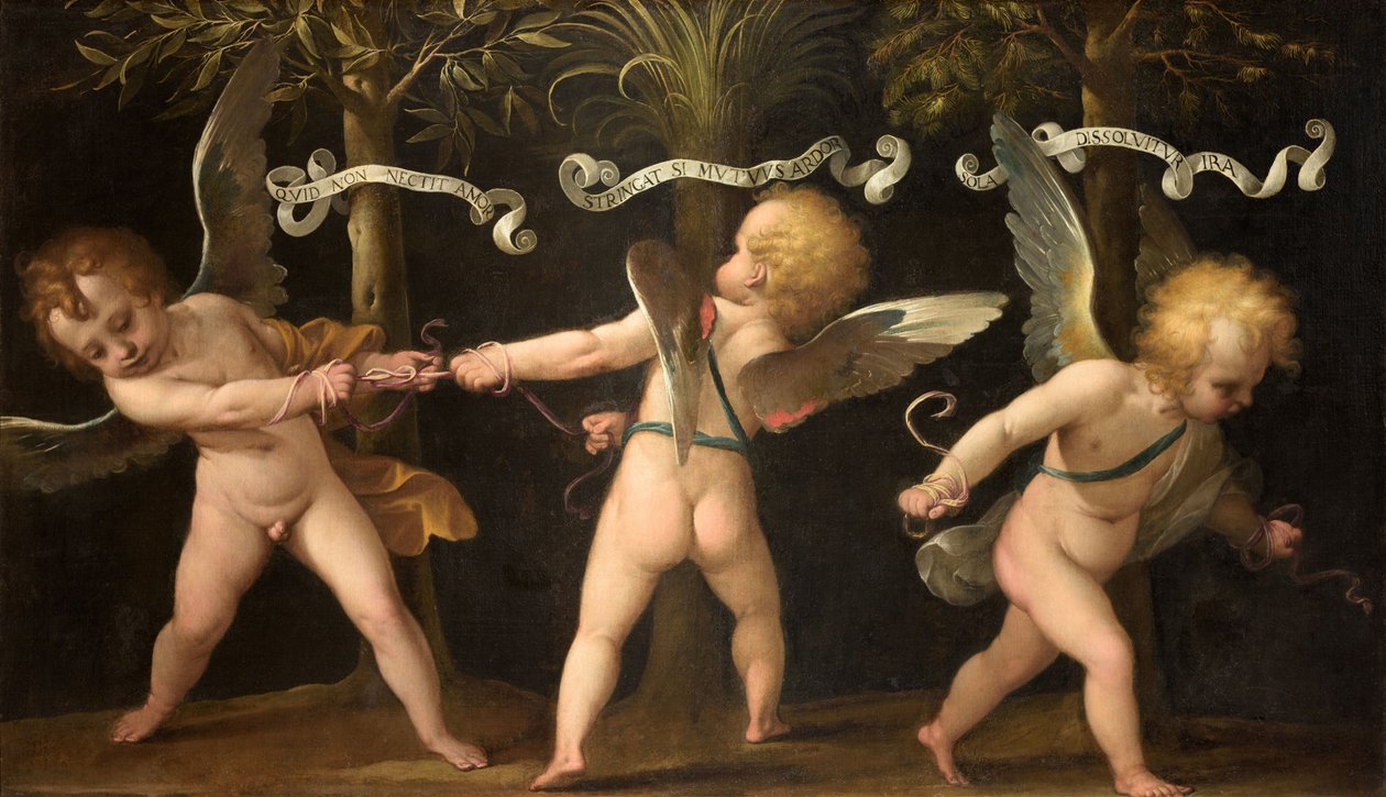 Allegori med bevingede keruber, ca. 1635. af Isidoro Bianchi