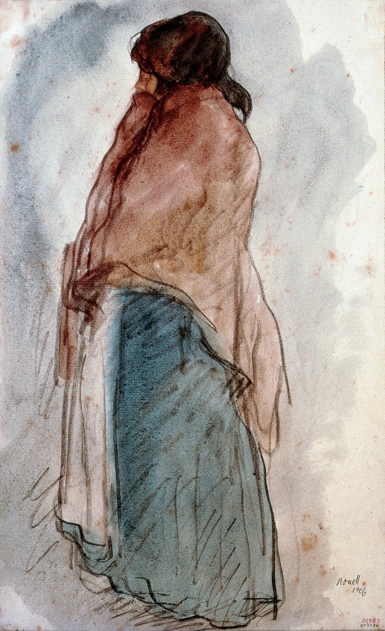 "" La femme a la kande "" (Den med kanden) Akvarel af Isidre Nonell i Monturiol (1873-1911). 1906 Barcelona. Cataloniens nationalmuseum for kunst. af Isidro Nonell