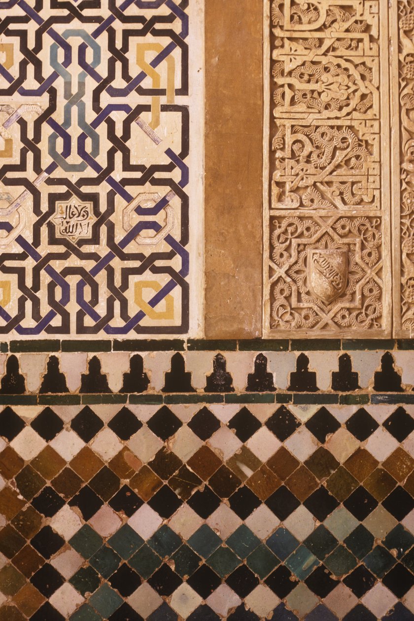 Detalje af flisedesignet i terrassen de Mexuar (keramik) af Islamic School