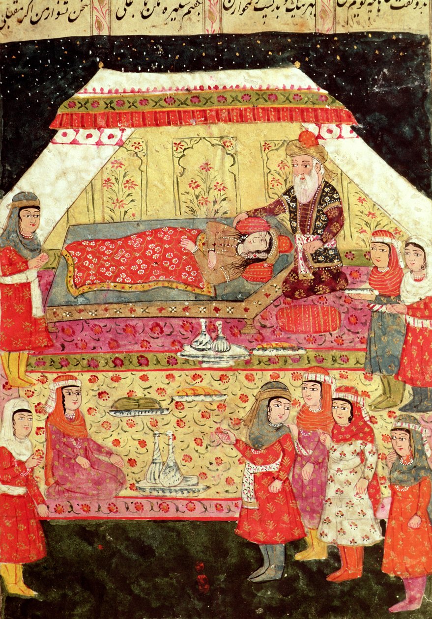 Haremscene, illustration fra "Shahnama" (Kongernes Bog), af Abu
