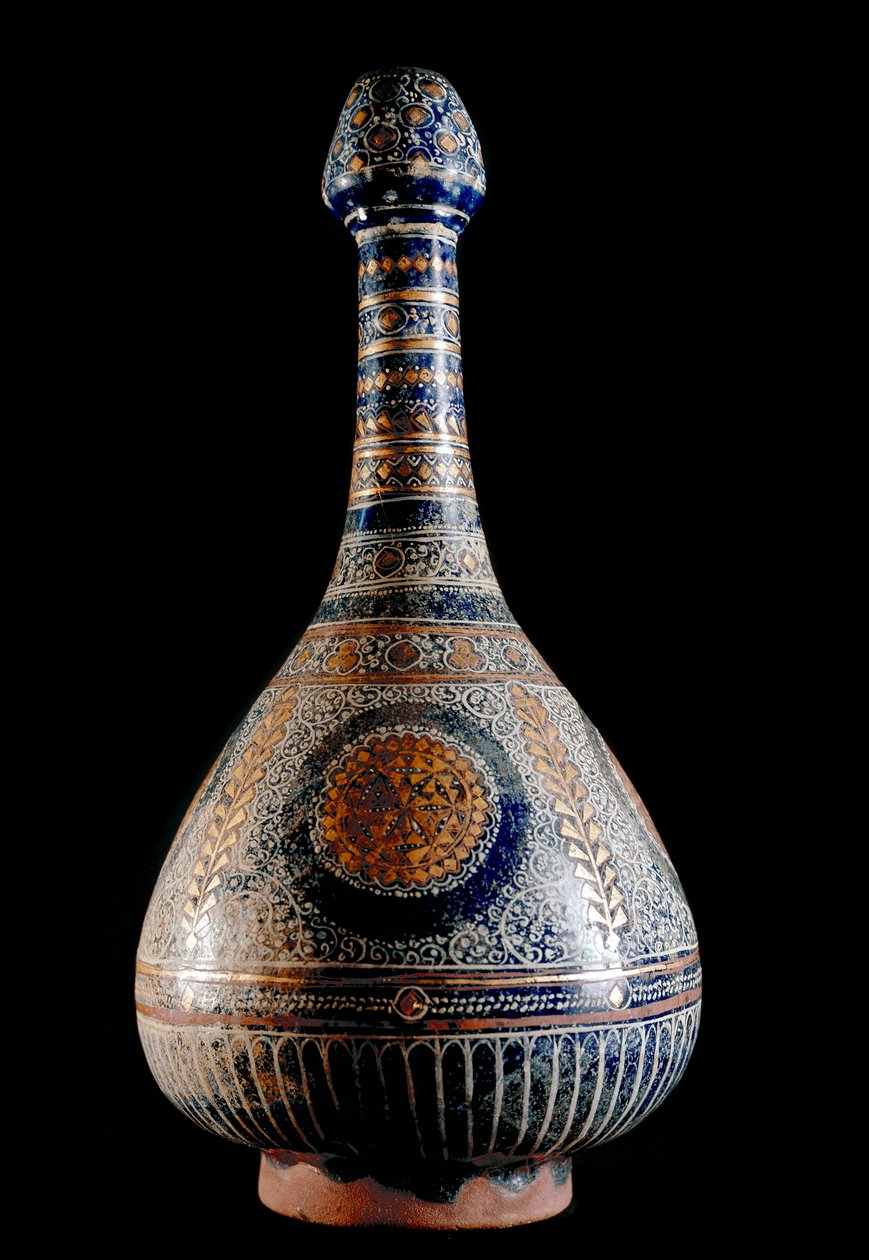 Islamisk kunst. Terracotta flaske. Emaljeret fra 1500-tallet. Rom, Nationalmuseet for Orientalsk Kunst af Islamic School