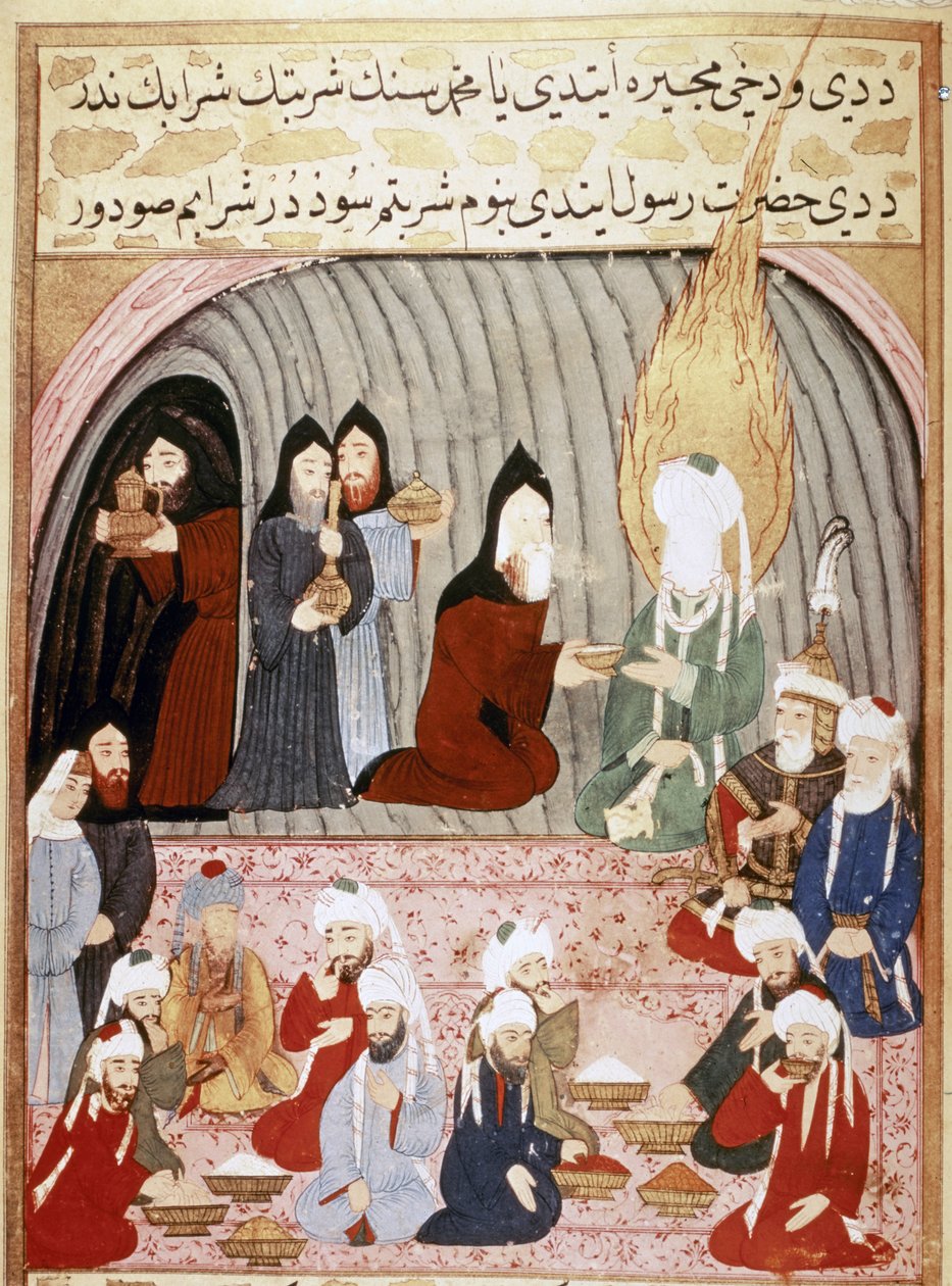 MUHAMMAD: Kristne munke serverer et måltid for Muhammed under hans rejse til Syrien. af Islamic School