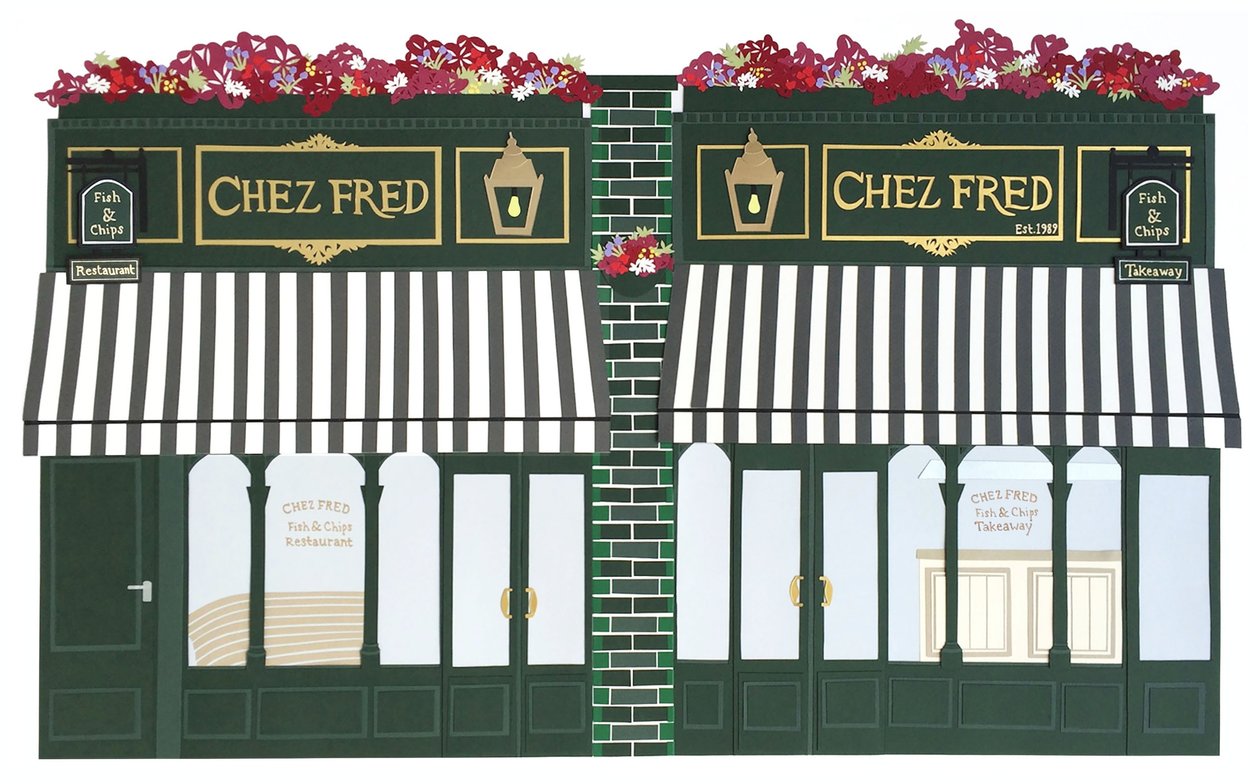 Chez Fred, 2016 papir af Isobel Barber