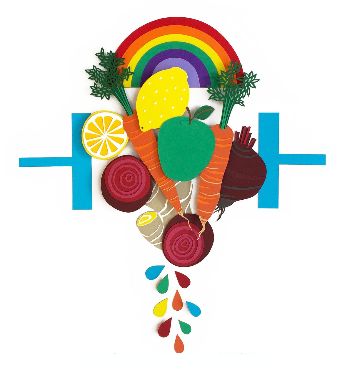 Eat the Rainbow, 2016, papir af Isobel Barber