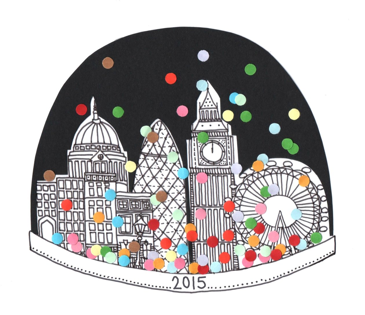 Nytår 2015, 2014 (papir og pen) af Isobel Barber