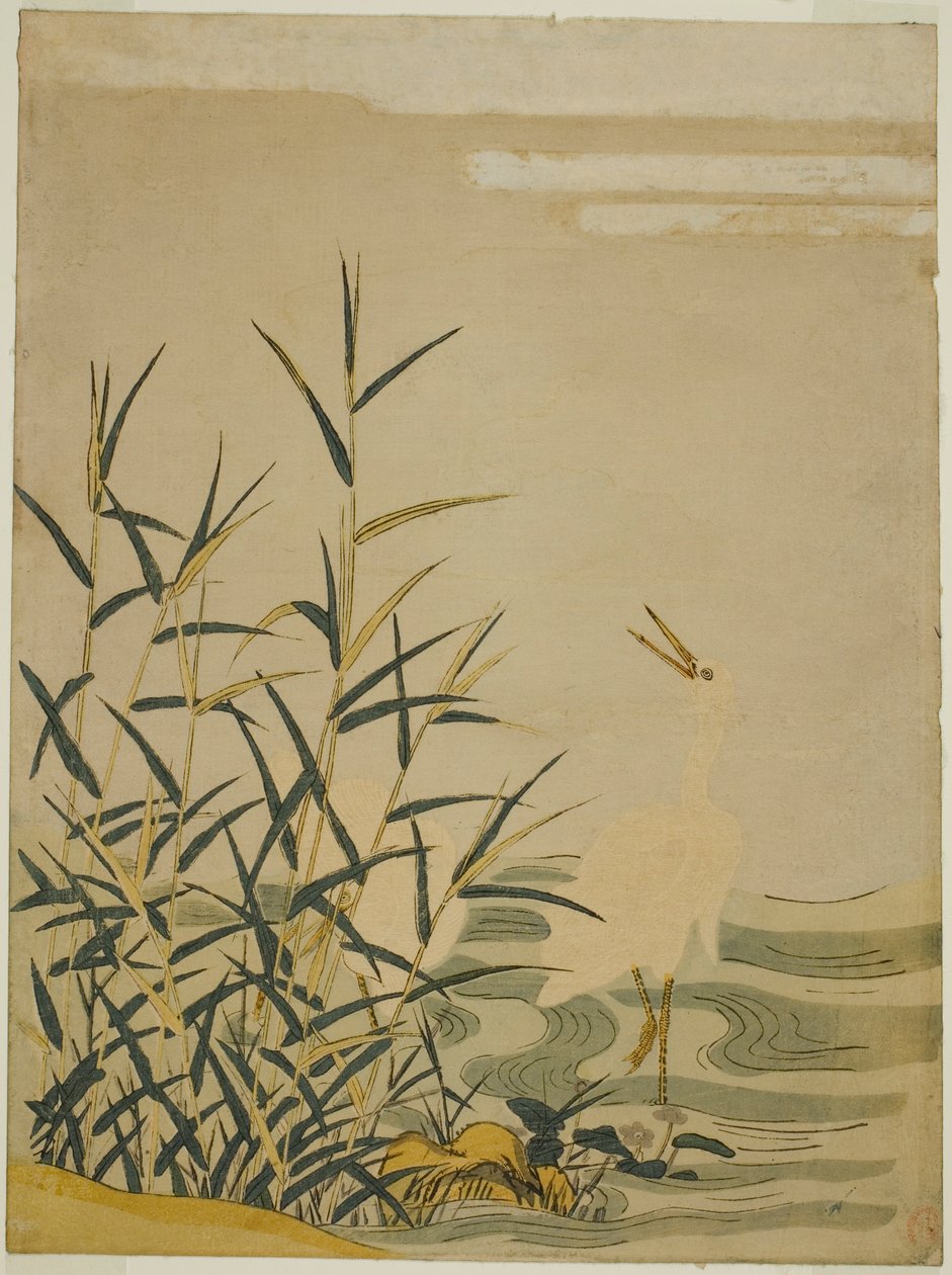 Egrets i sivene af Isoda Koryusai