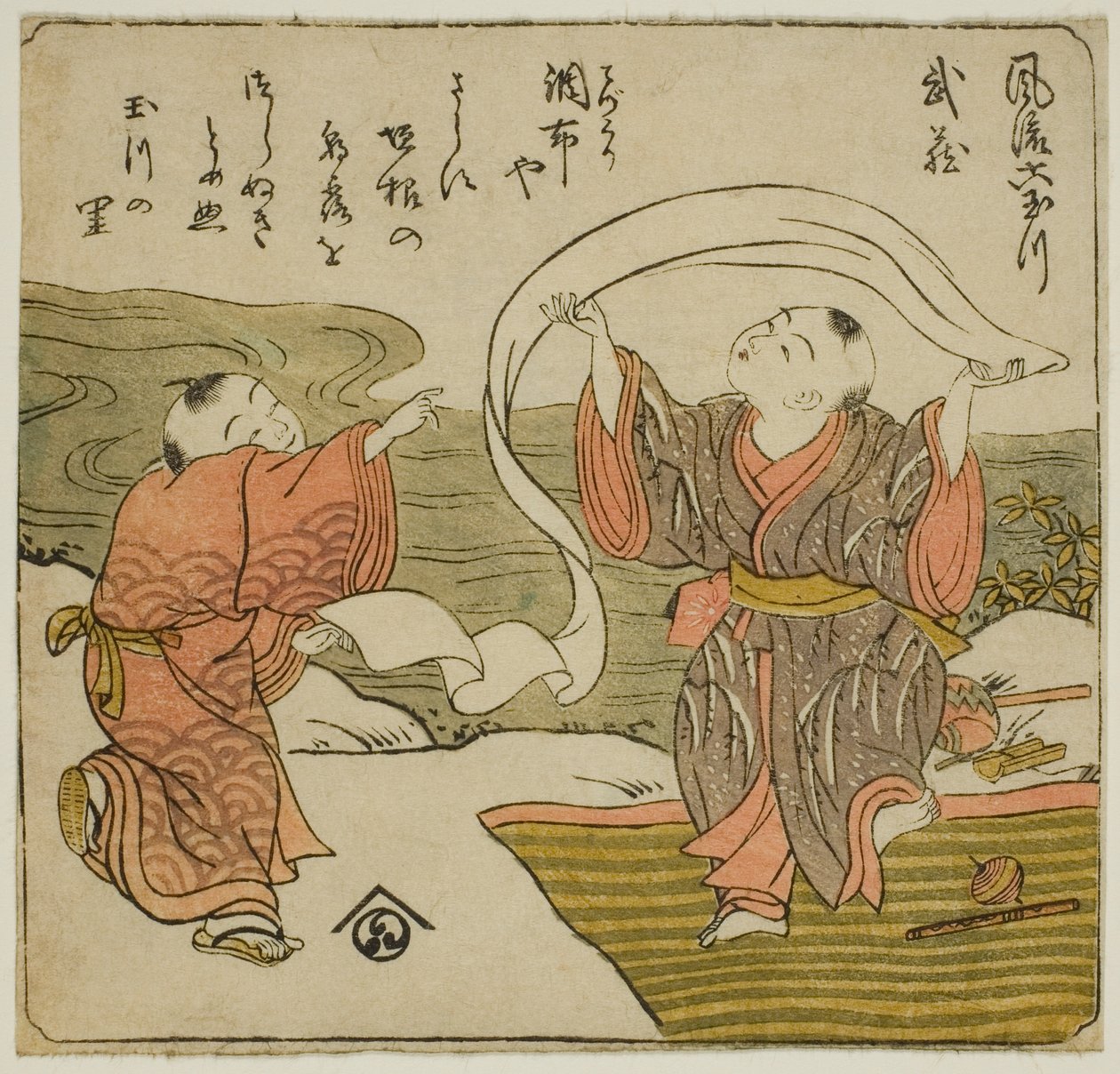 Musashi, fra serien "Fashionable Six Jewel Rivers (Furyu Mu Tamagawa)" af Isoda Koryusai