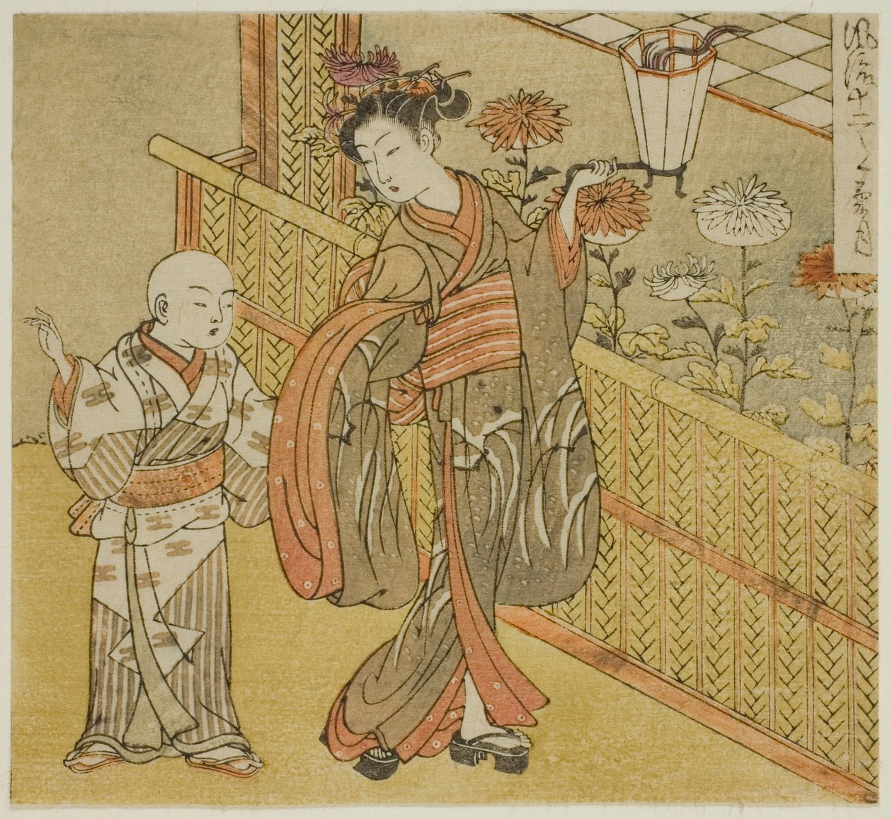 Den niende måned (Kikuzuki), fra serien "Fashionable Twelve Months (Furyu juni tsuki)" af Isoda Koryusai