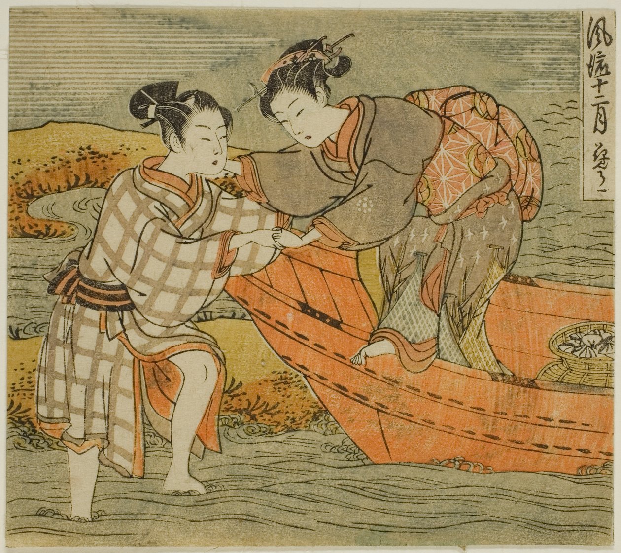 Den tredje måned (Hanamizuki), fra serien "Fashionable Twelve Months (Furyu juni tsuki)" af Isoda Koryusai