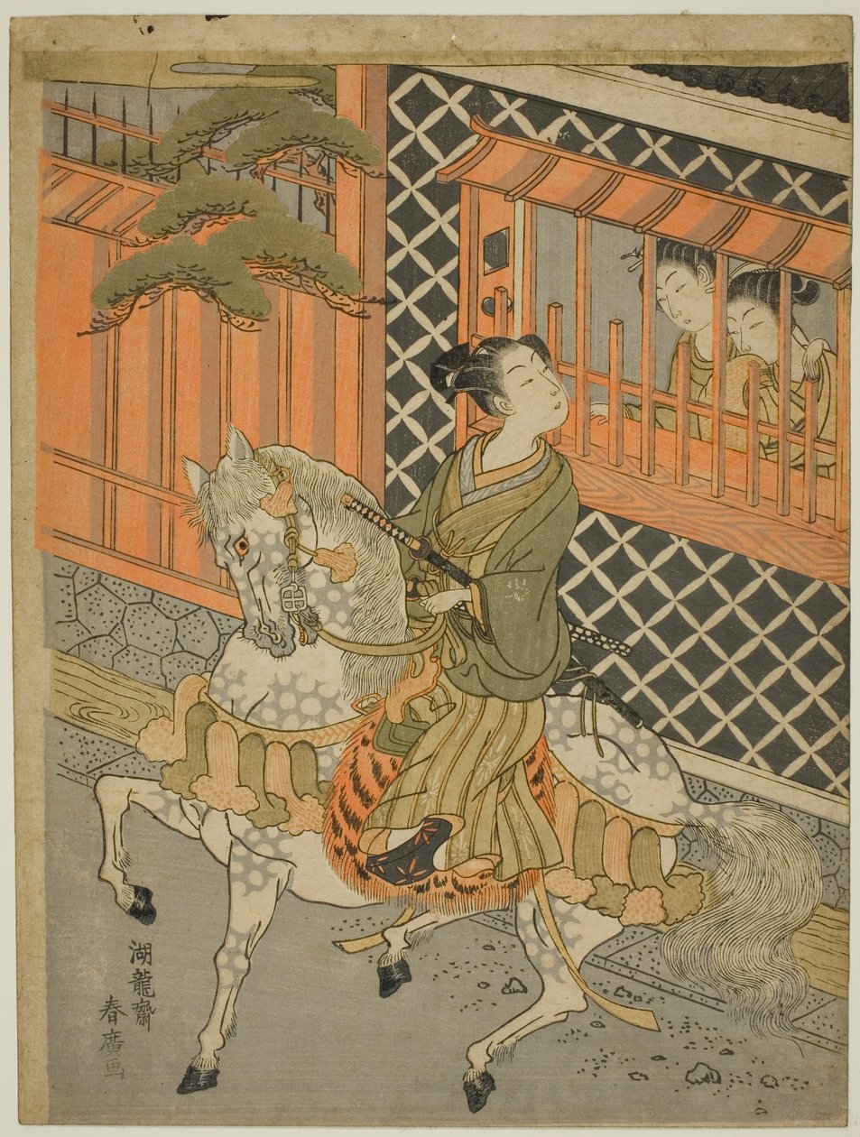 Ung samurai til hest af Isoda Koryusai