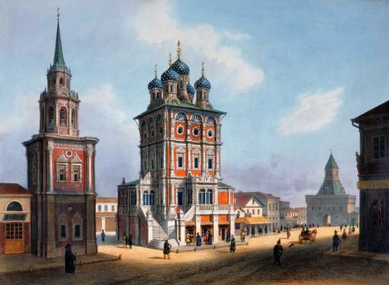 St. Nicolas-kirken ved Ilynka-gaden i Moskva, 1840