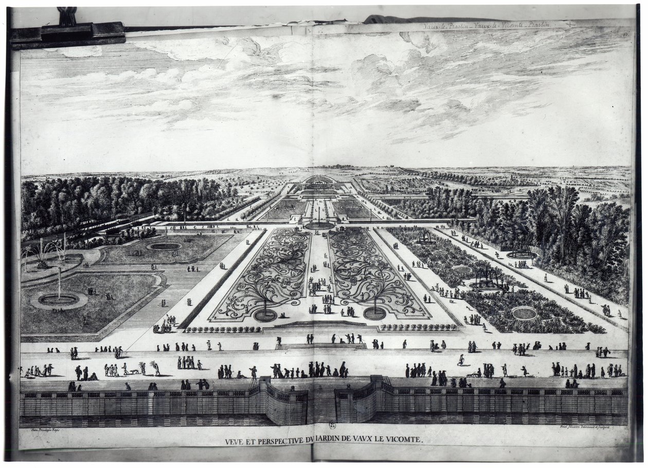 Perspektiv udsigt over haven i Vaux-le-Vicomte af Israël Silvestre the Younger