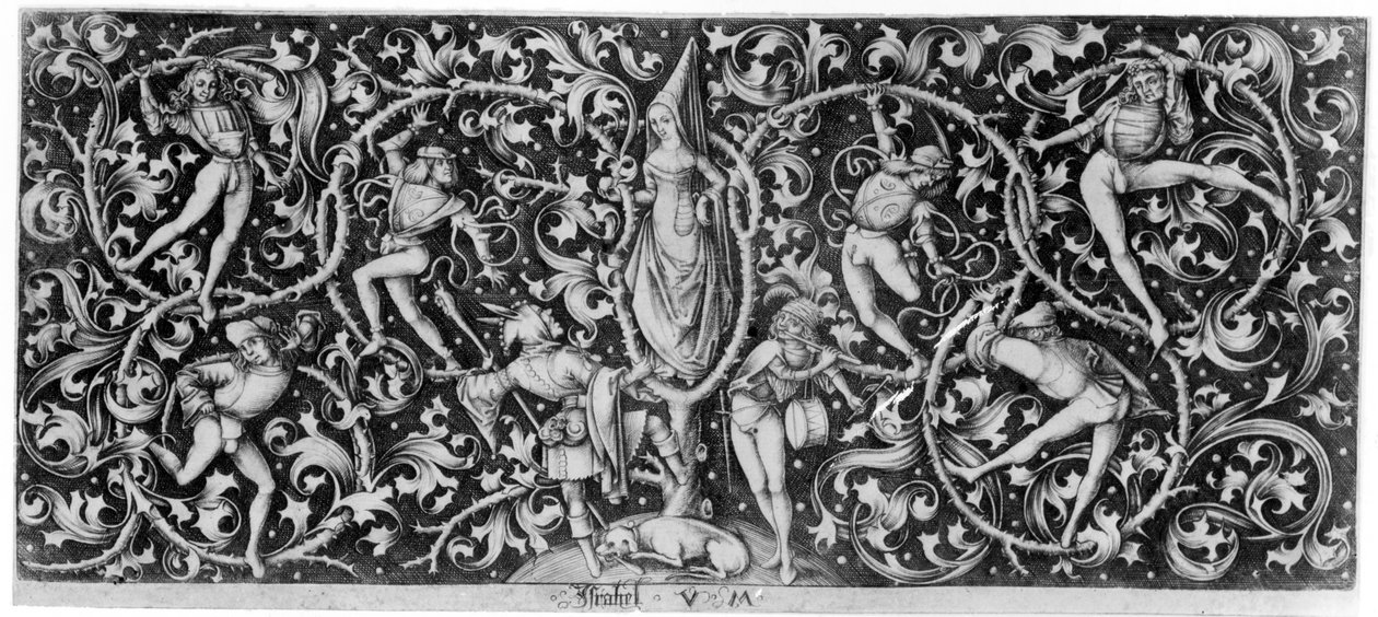 Ornament med Morris Dancers, ca. 1490-1500 af Israhel van Meckenem the younger