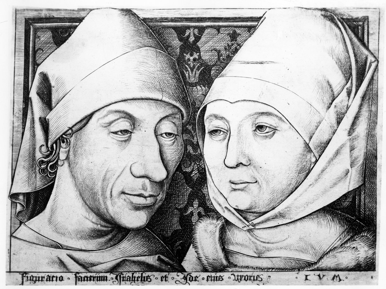 Portræt af Israhel van Meckenem og hans kone Ida, ca. 1490 af Israhel van Meckenem the younger