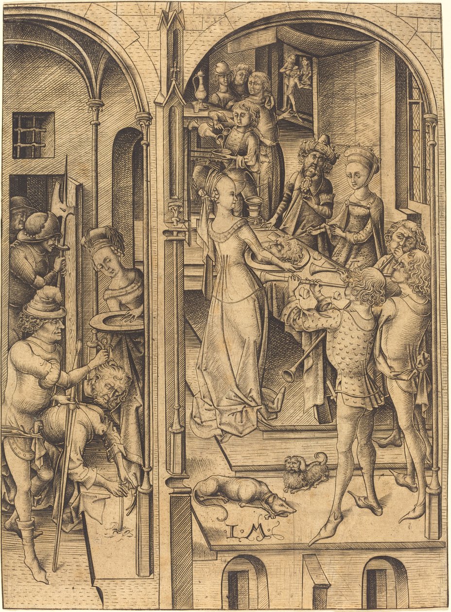 Halshugning af Johannes Døberen, ca. 1480. af Israhel van Meckenem