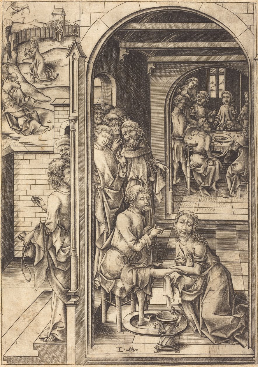 Kristus vasker apostlenes fødder, ca. 1480. af Israhel van Meckenem