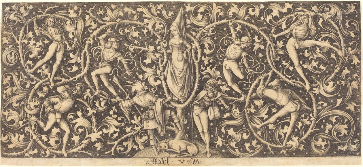 Ornament med Morris Dancers, ca. 14901500. af Israhel van Meckenem
