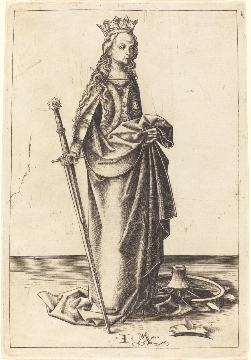 Sankt Catherine, ca. 14801490. af Israhel van Meckenem