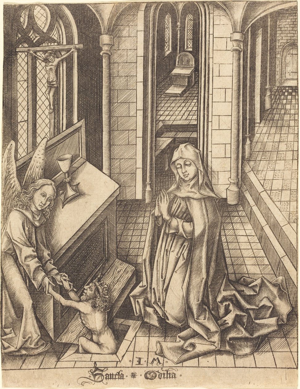 Sankt Ottilia, ca. 14751480. af Israhel van Meckenem