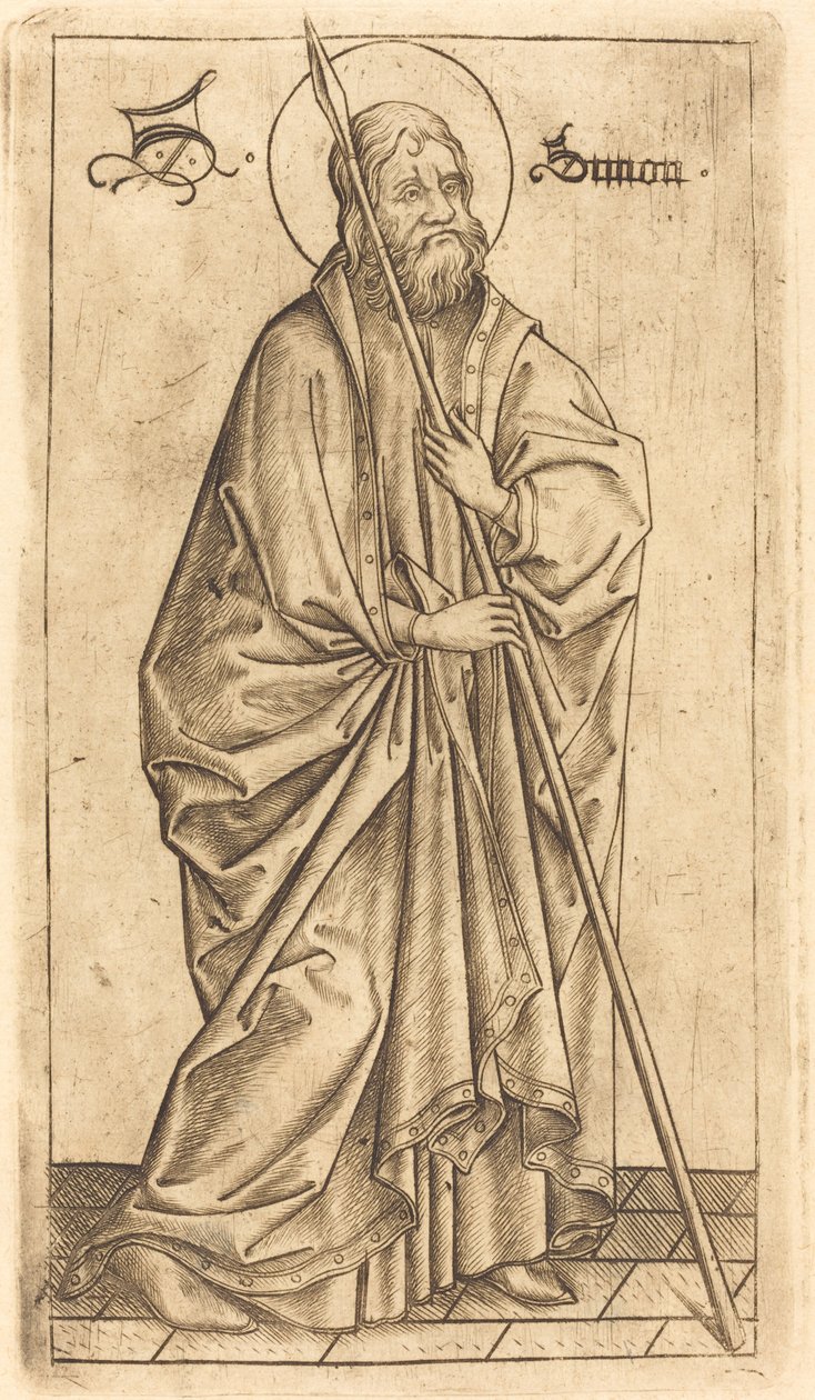 Sankt Thomas eller Sankt Simon, ca. 14701480. af Israhel van Meckenem