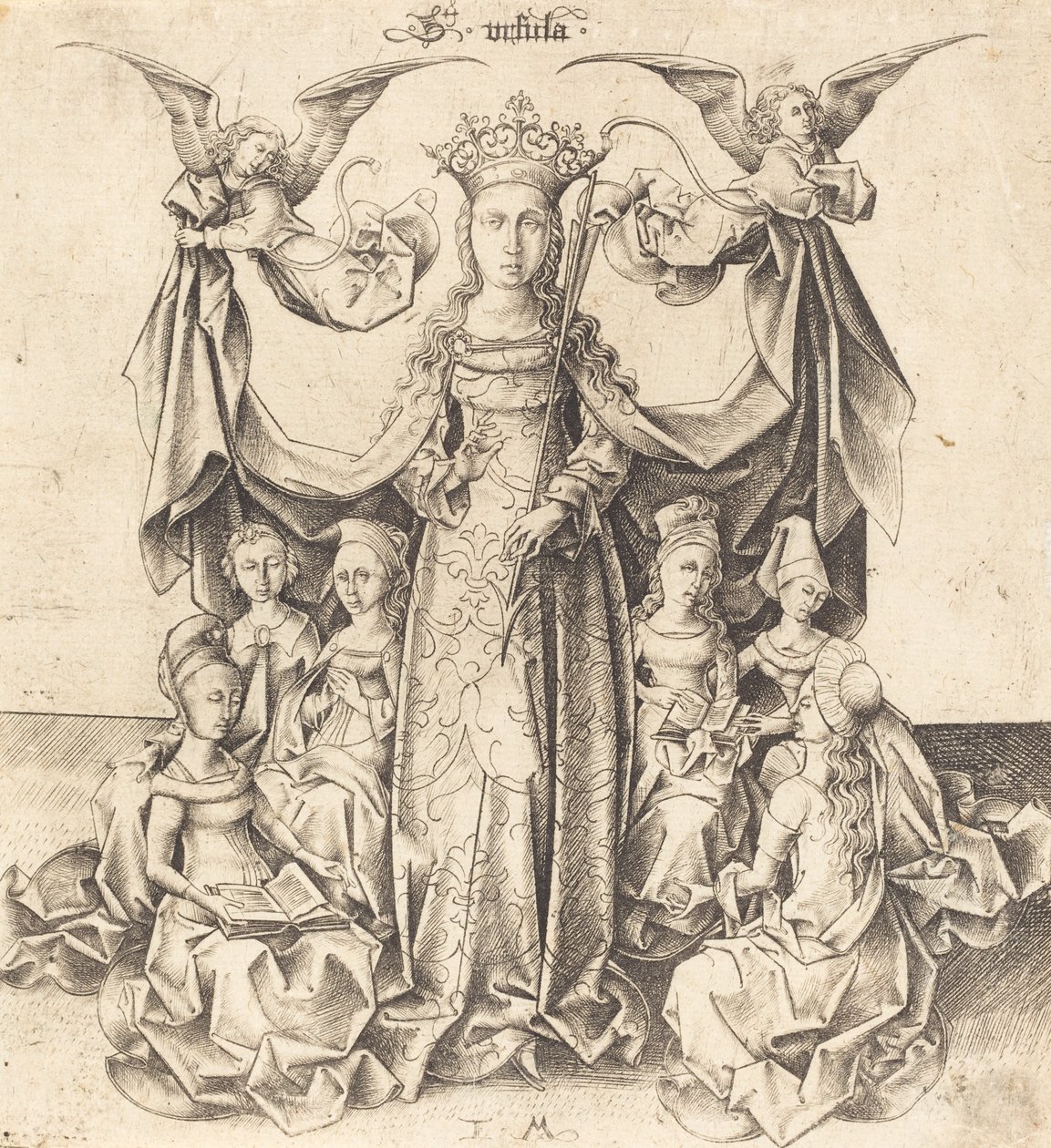 Sankt Ursula og hendes jomfruer, ca. 14751480. af Israhel van Meckenem