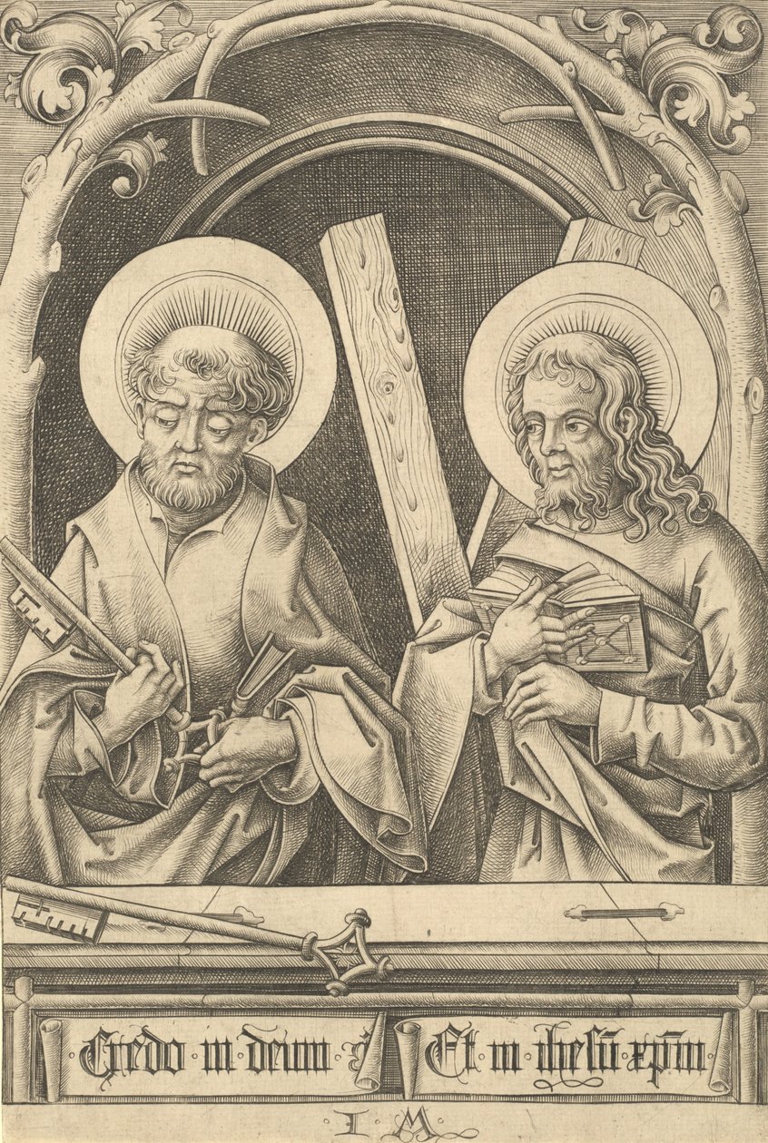De hellige Peter og Andreas, ca. 14801485. af Israhel van Meckenem