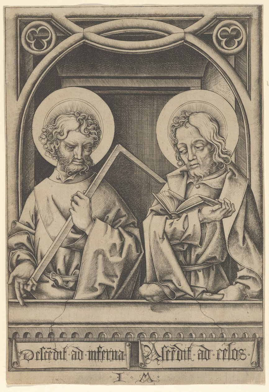 De hellige Thomas og Jakob den Mindre, fra The Apostles,.n.d. af Israhel van Meckenem