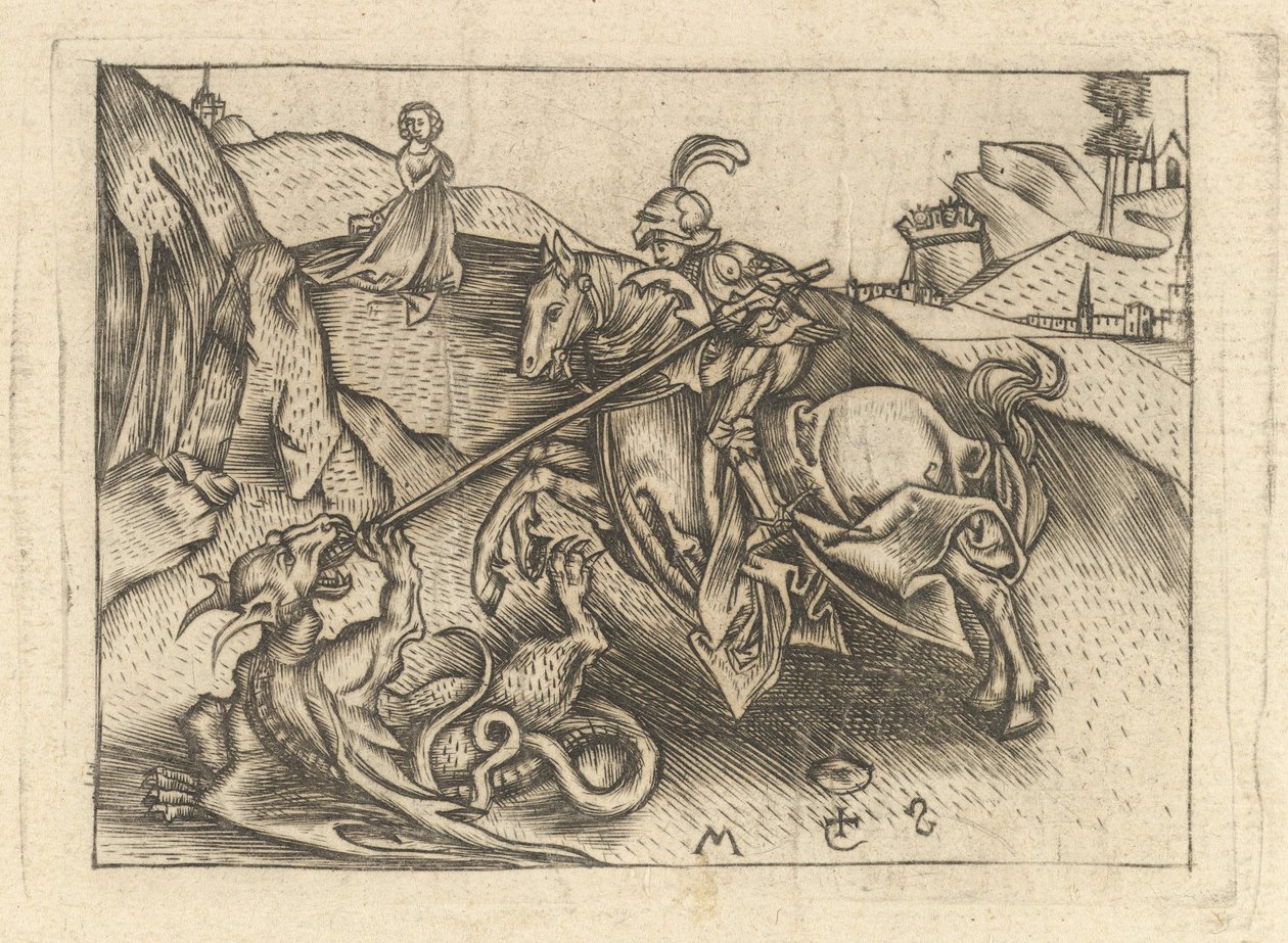 St. George, ca. 1435-1503. af Israhel van Meckenem