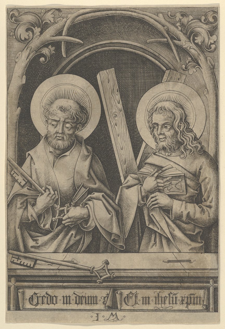 St. Peter og St. Andreas, fra The Apostles. af Israhel van Meckenem