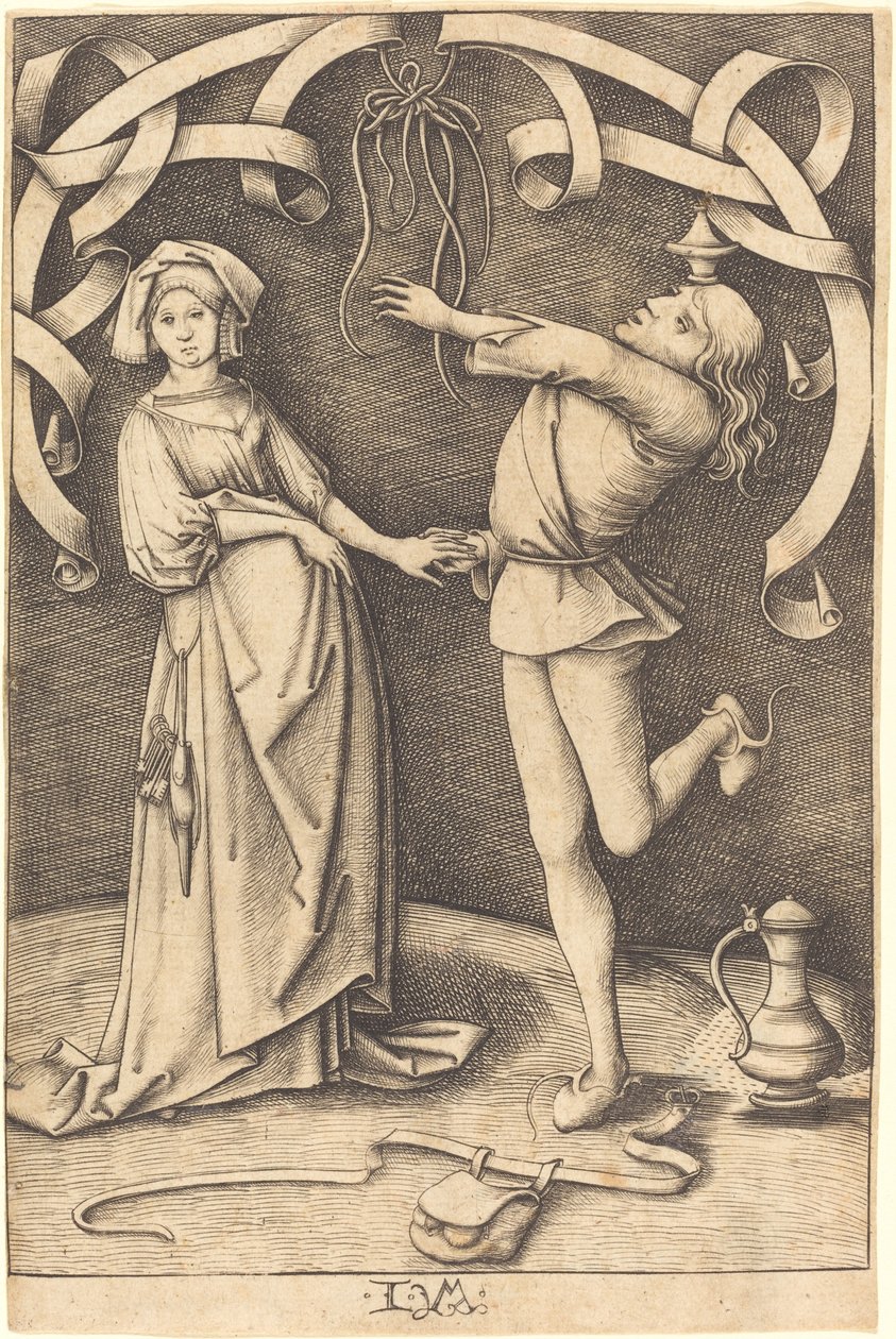 Jongløren og kvinden, ca. 14951503. af Israhel van Meckenem