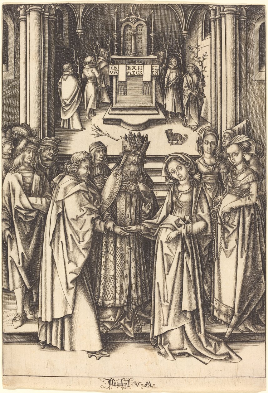 Jomfruens ægteskab, ca. 14901500. af Israhel van Meckenem