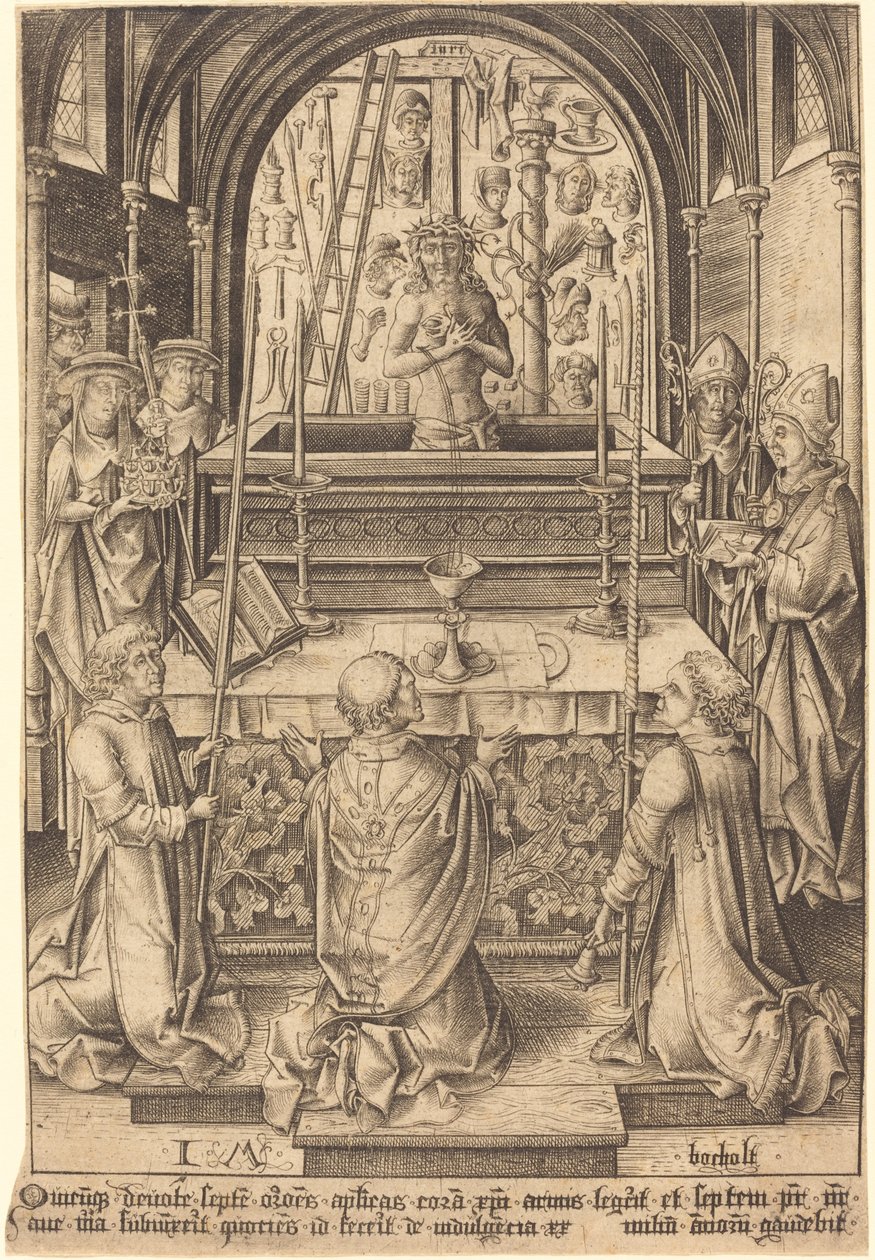 Sankt Gregors messe, ca. 14801485. af Israhel van Meckenem