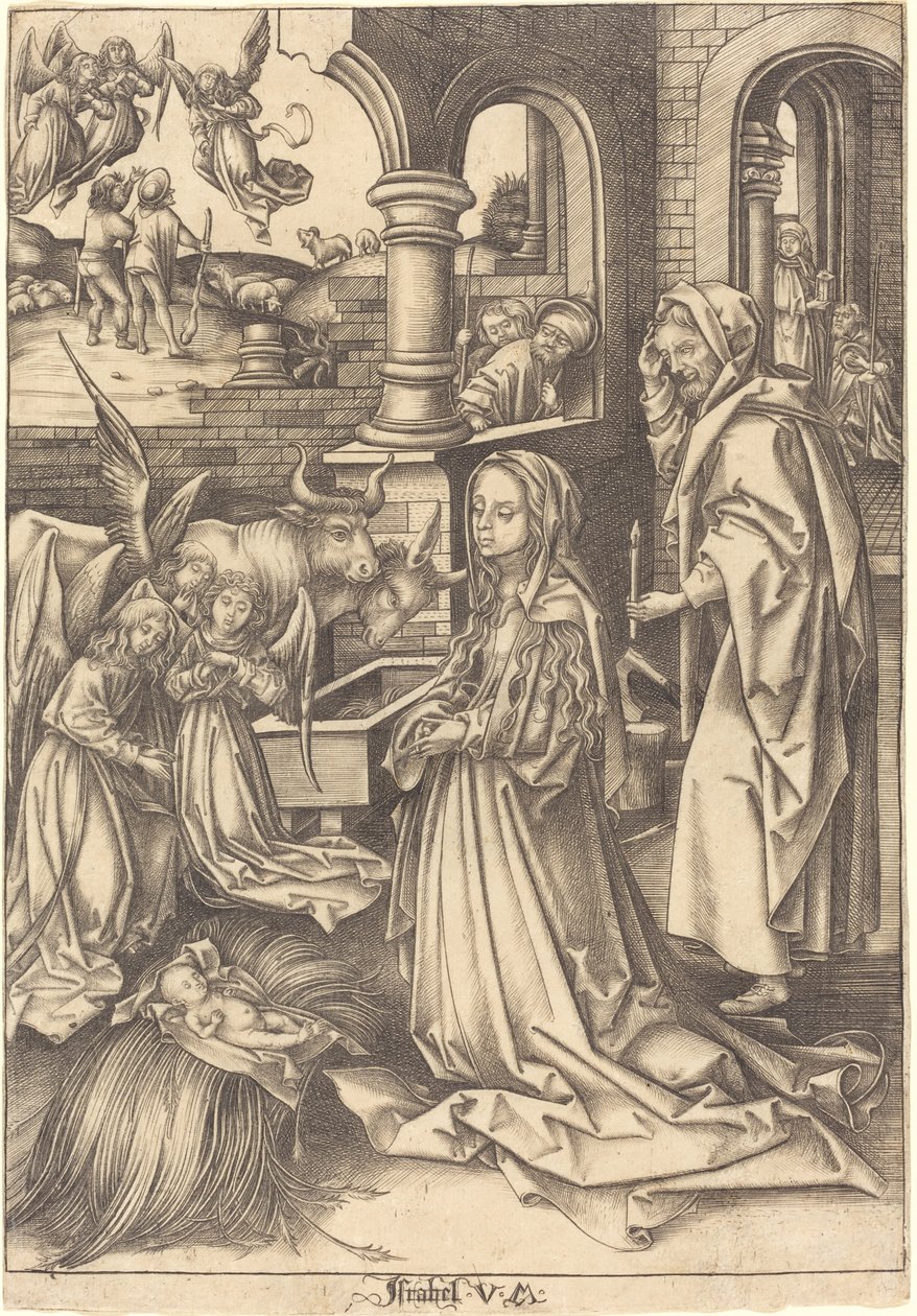 Fødselen, ca. 14901500. af Israhel van Meckenem