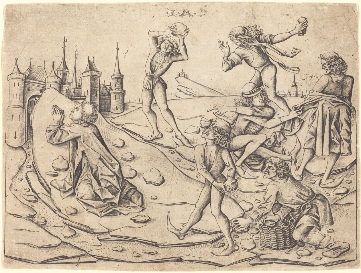 Steningen af Sankt Stefan, ca. 1470. af Israhel van Meckenem