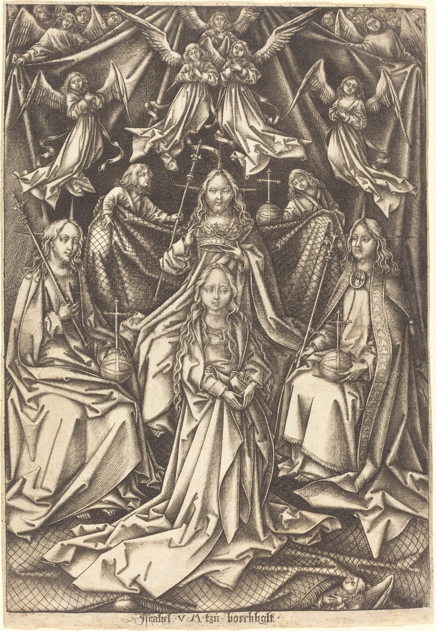 Jomfruens kroning af Israhel van Meckenem after Hans Holbein the Elder