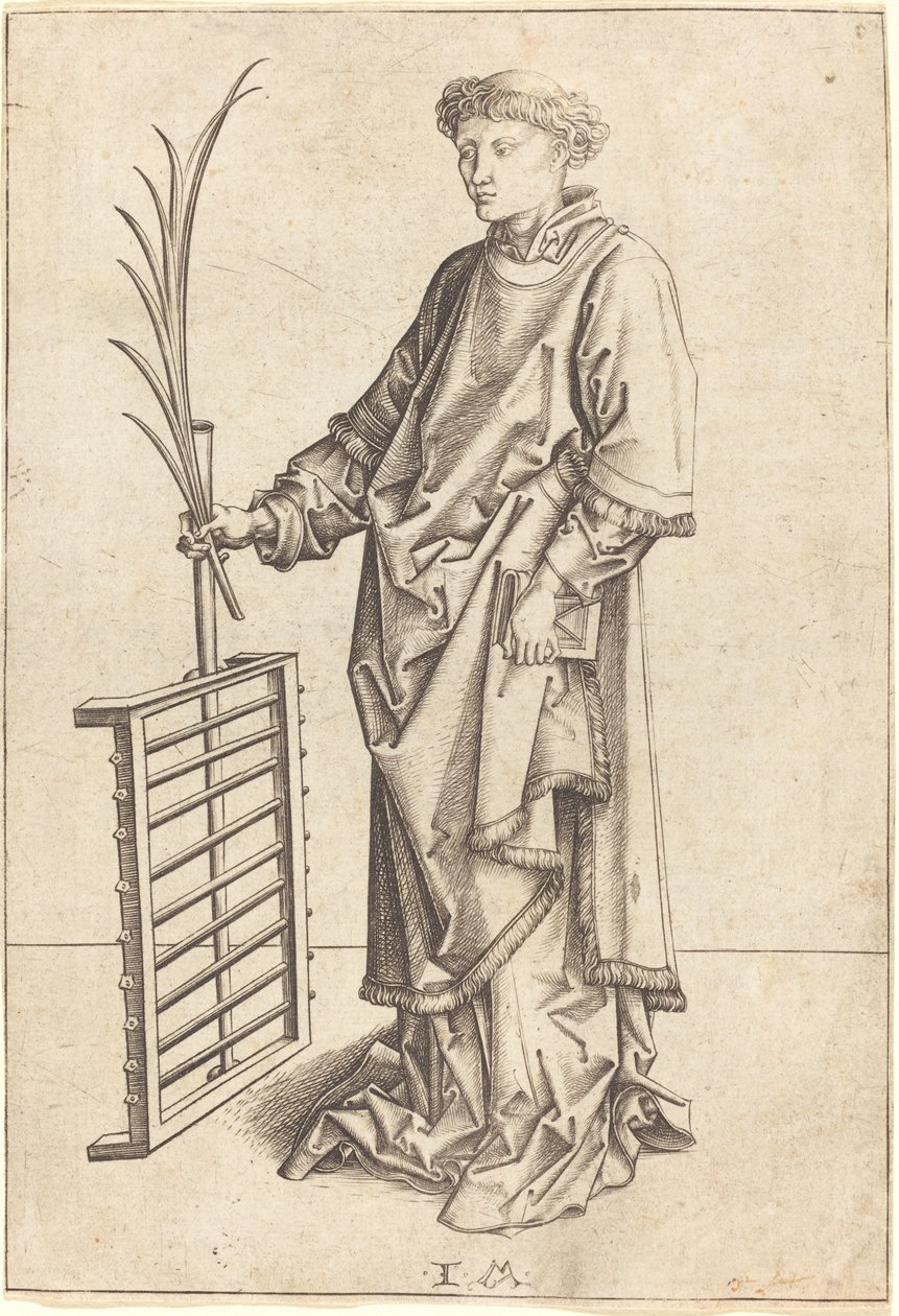 Sankt Lawrence af Israhel van Meckenem after Martin Schongauer