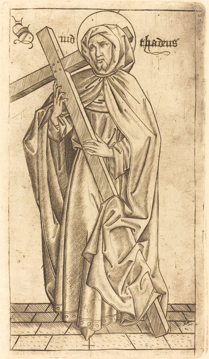 Sankt Judas Thaddeus (?) eller Sankt Simon (?) af Israhel van Meckenem after Master E.S.