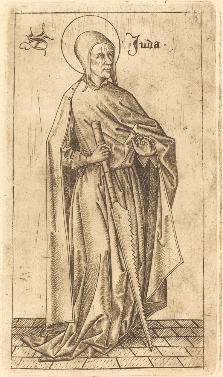 Saint Simon Zelotes (?) Eller Saint Judas Thaddeus (?) af Israhel van Meckenem after Master E.S.