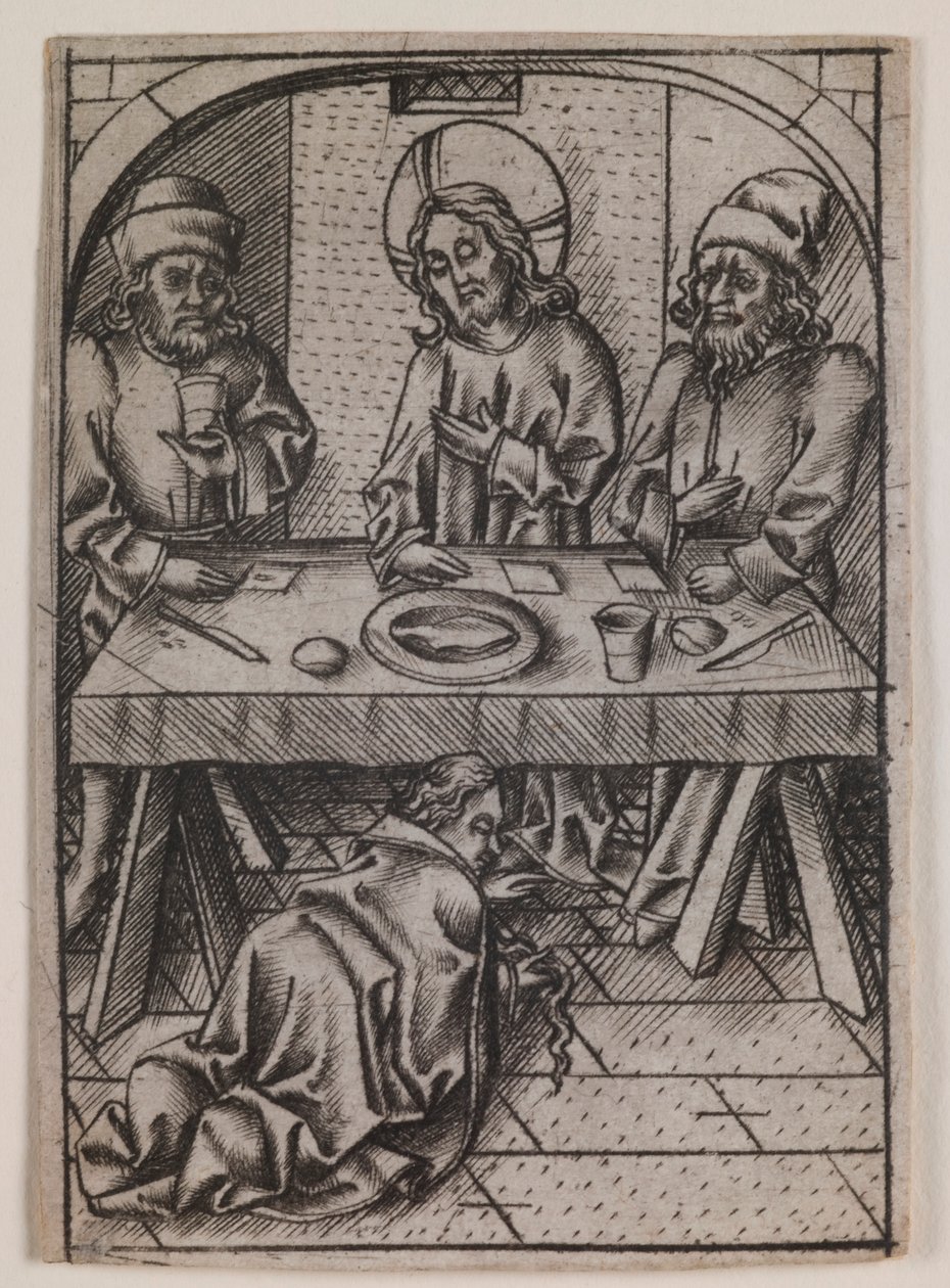Maria Magdalen vasker Kristi fødder af Israhel van Meckenem the younger