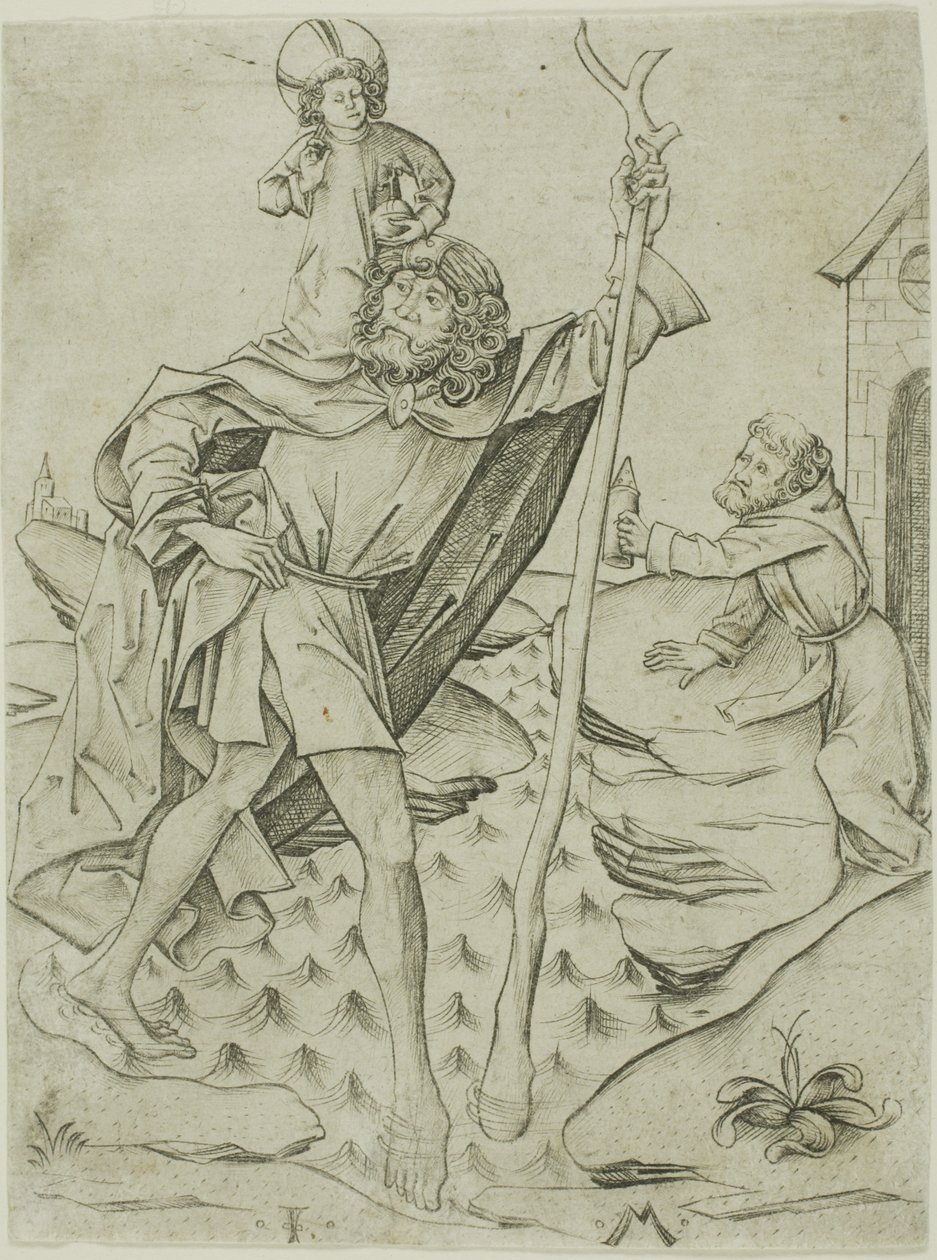 Sankt Kristoffer af Israhel van Meckenem the younger