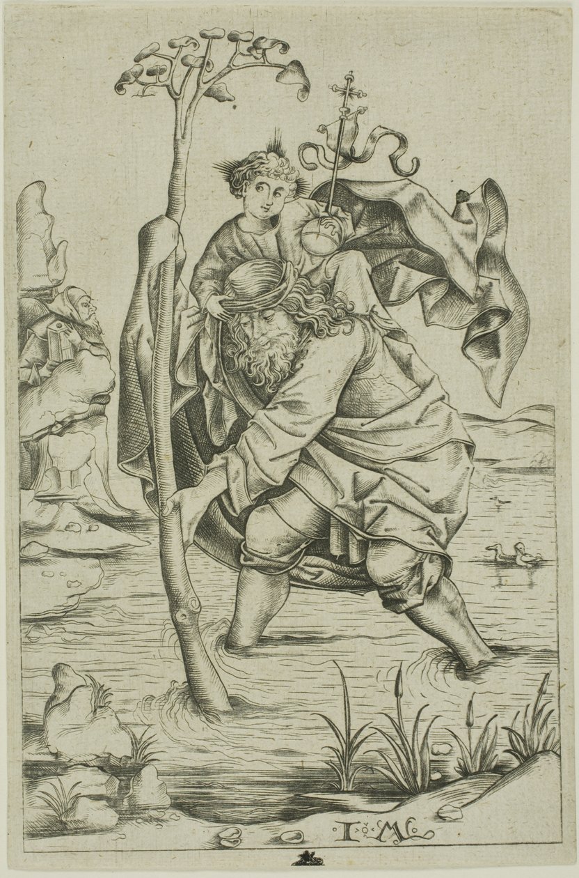 Sankt Kristoffer af Israhel van Meckenem the younger