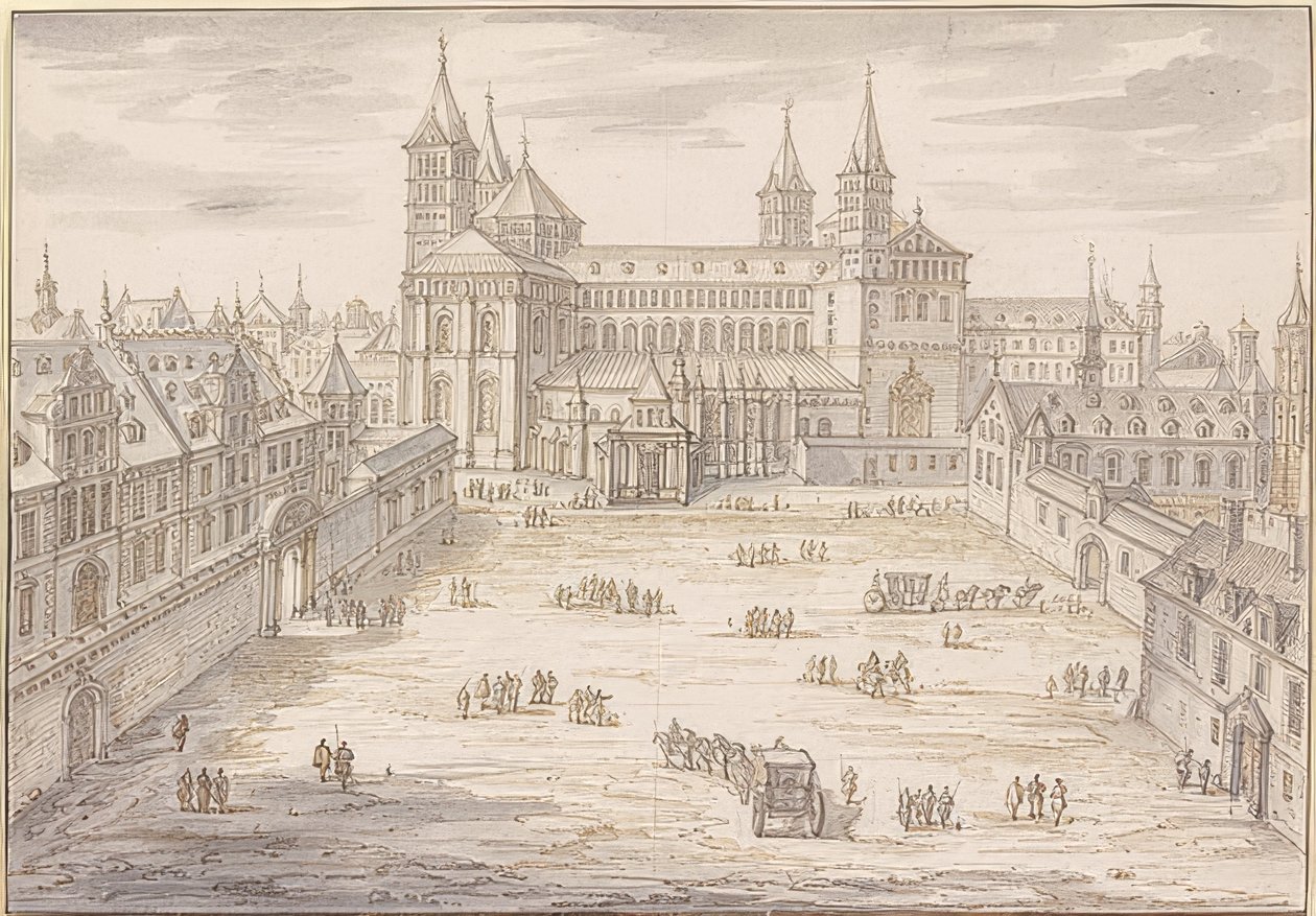 Speyer-katedralen og bispepaladset. 1621 af Israël Silvestre