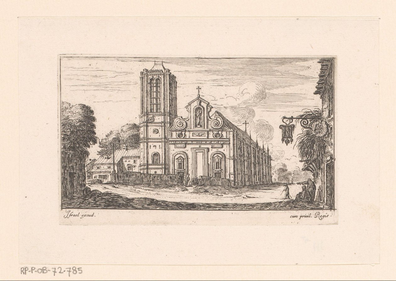 Udsigt over Notre-Dame-des-Vertus Notre Dame des Vertus (titel på objekt) Forskellige udsigter over kirker, slotte og byer (serietitel) af Israël Silvestre