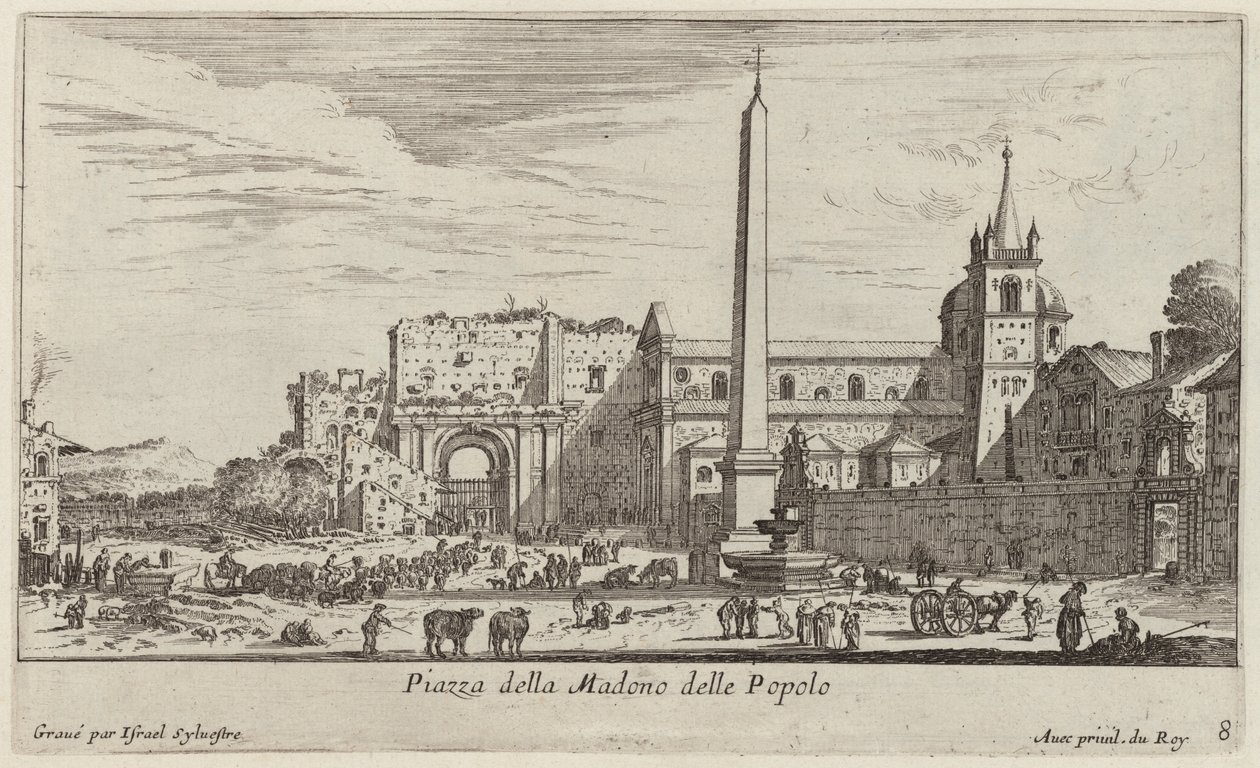 Piazza della Madono delle Popolo af Israël Silvestre