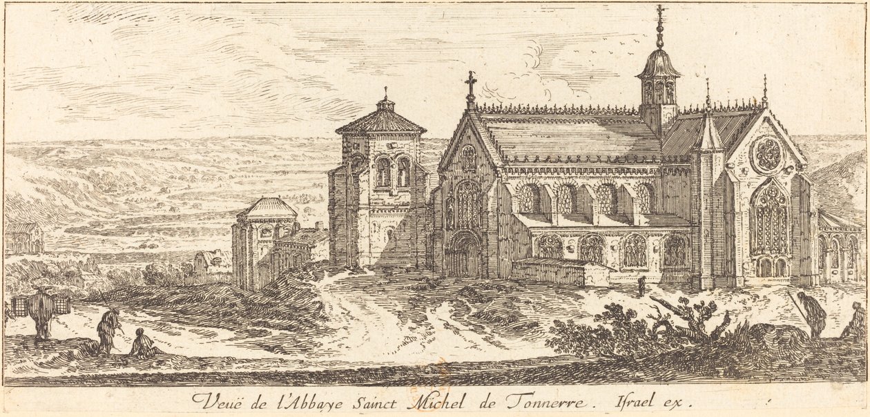 Udsigt over klosteret Saint Michel de Tonnerre af Israël Silvestre