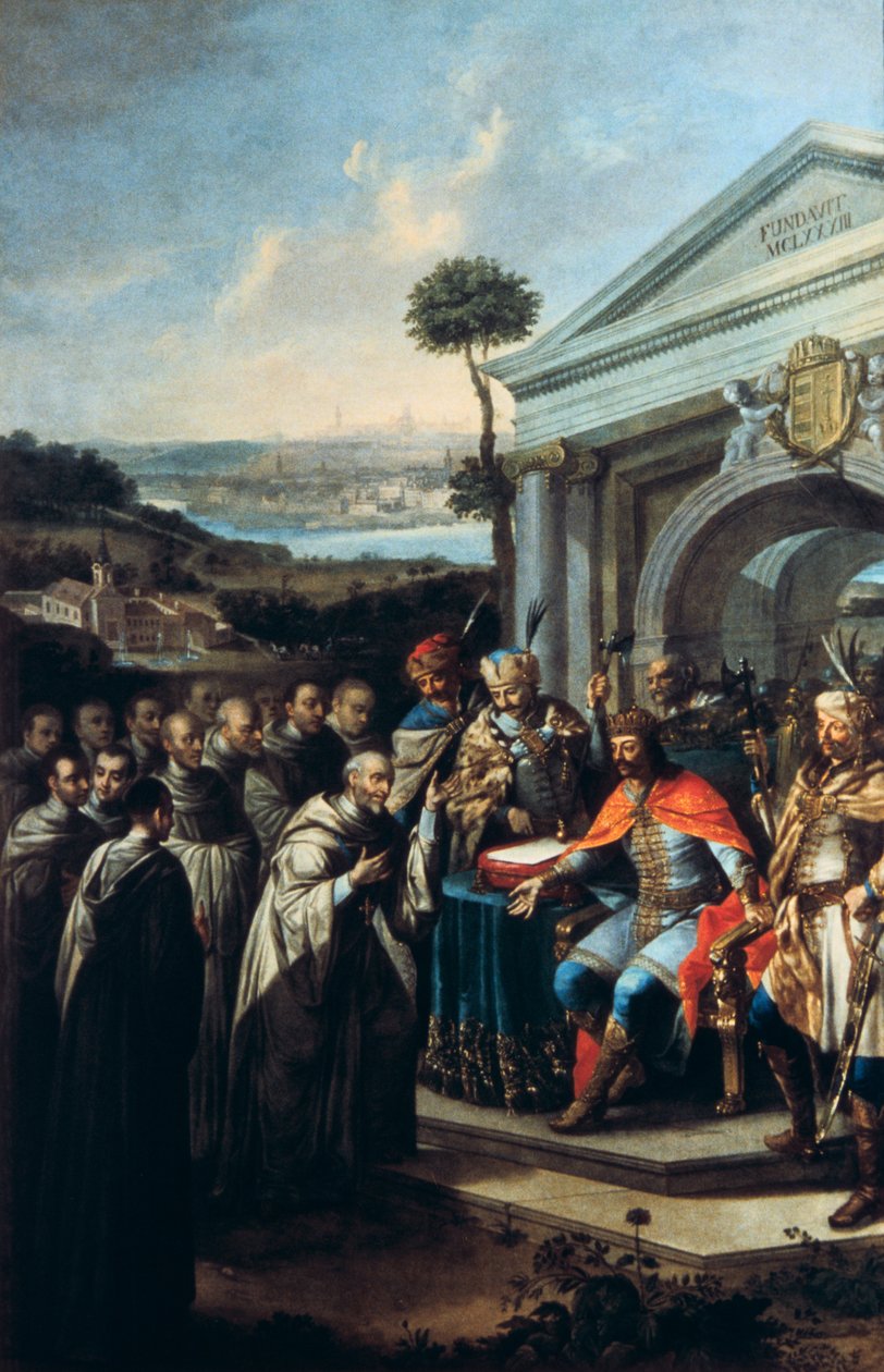 Bela III grundlagde cistercienserklosteret i Szentgotthard i 1183 1795-1796 af Istvan Dorfmeister
