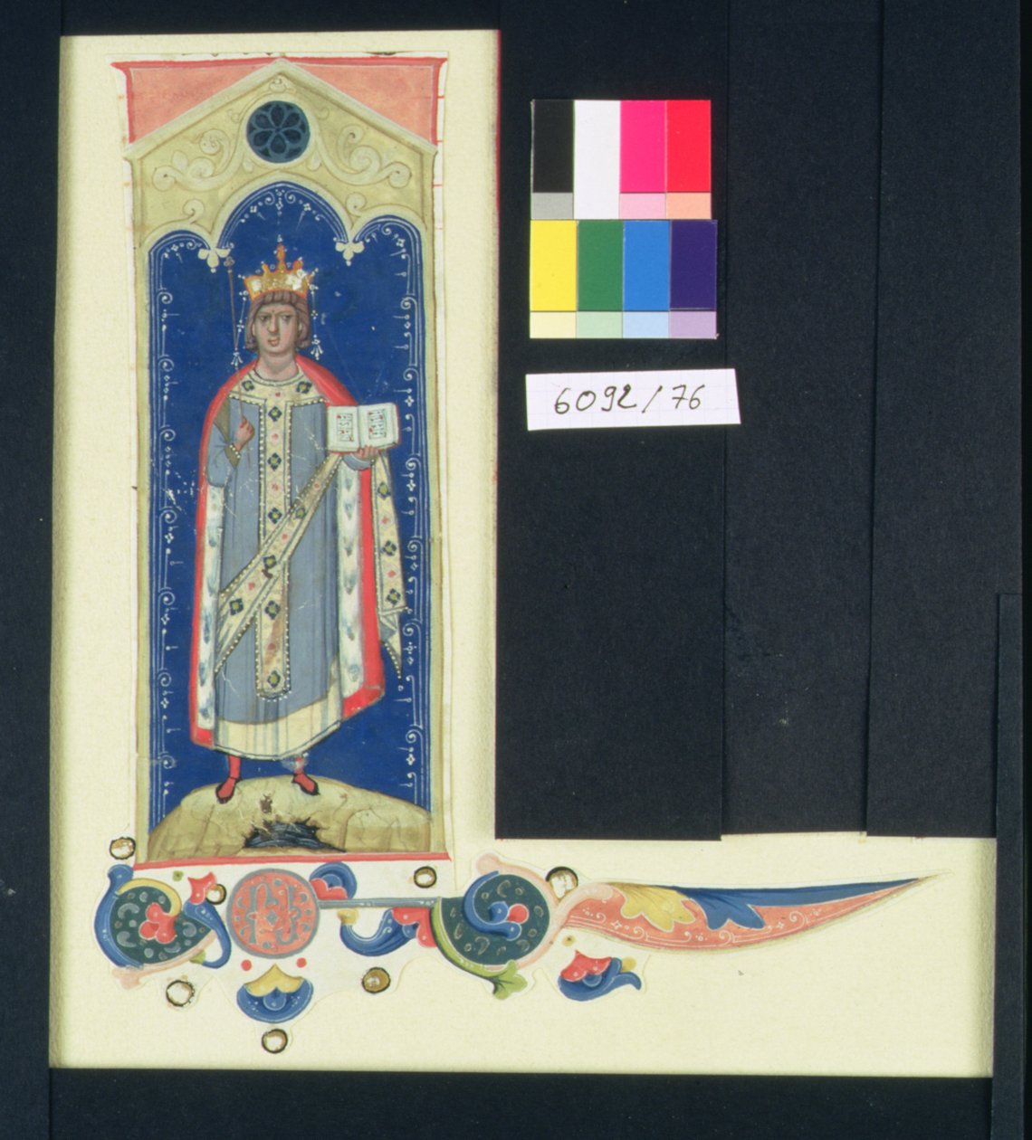 AE II 327 St. Louis (1215-70) Bærer sceptret og retfærdighedens hånd, ca. 1320 af Italian School