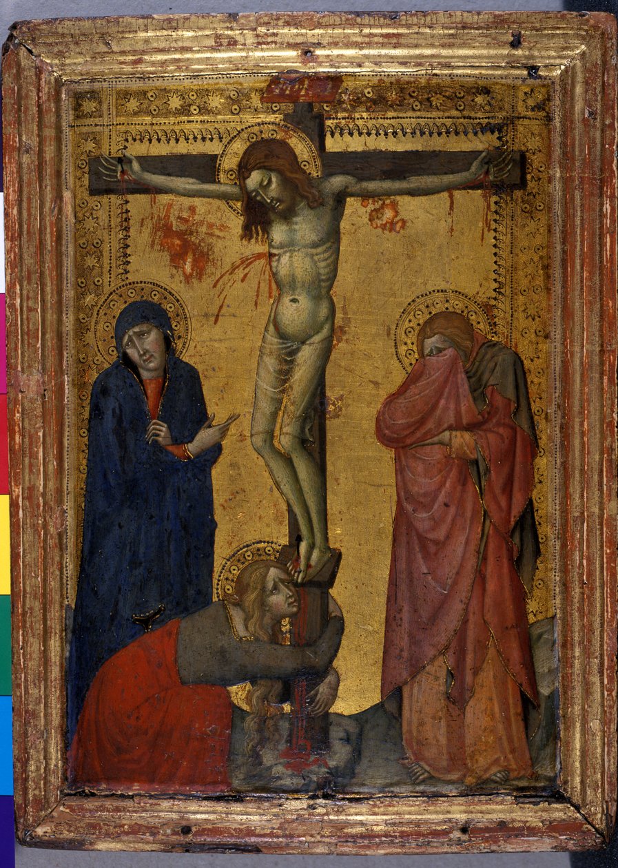 Kristus på korset med Maria, Johannes og Maria Magdalena, ca. 137080 (tempera på træ) af Italian School