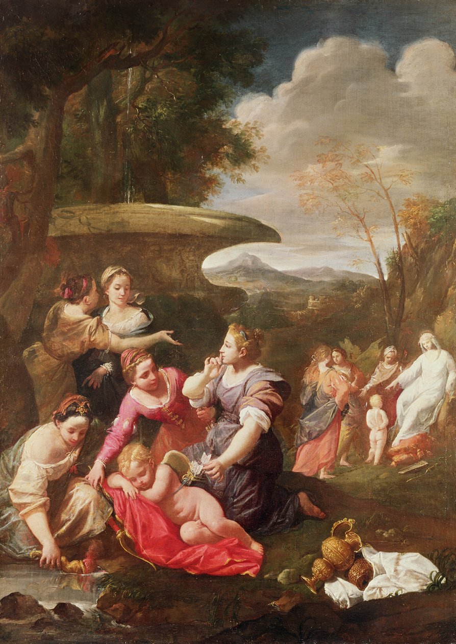 Country Scene af Italian School